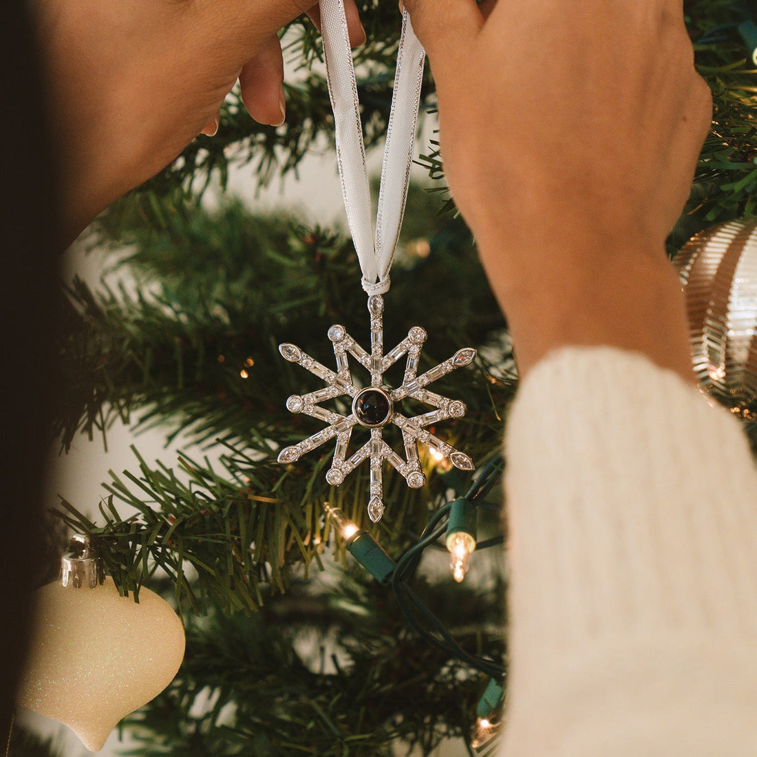 Personalized Nordic Snowflake Photo Ornament